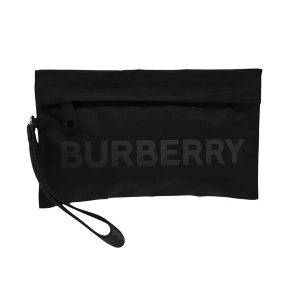 BURBERRY Pouch Nylon Black Silver Auth 118845 - Picture 15 of 16